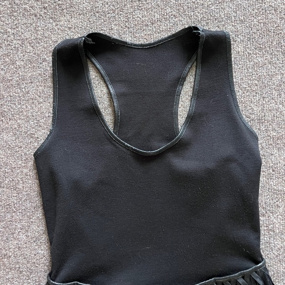 Black Jumper Dress with Lace Pattern Detail A-Line Skirt Bottom Womens Small - Picture 6 of 11